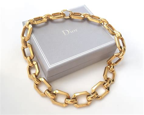 dior necklace vintage gold|christian dior chunky necklace.